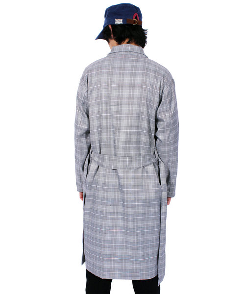 ８(eight)（エイト）の「グレンチェック ガウン コーディガン（チェスターコート・メンズ・チェック/ストライプ・LARGE/MEDIUM）」の6枚目の写真