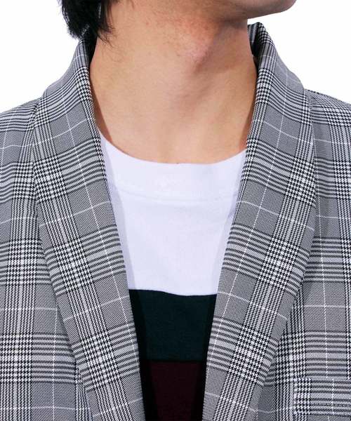 ８(eight)（エイト）の「グレンチェック ガウン コーディガン（チェスターコート・メンズ・チェック/ストライプ・LARGE/MEDIUM）」の7枚目の写真