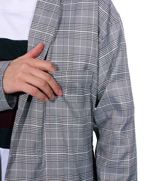８(eight)（エイト）の「グレンチェック ガウン コーディガン（チェスターコート・メンズ・チェック/ストライプ・LARGE/MEDIUM）」の10枚目の写真