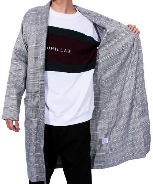 ８(eight)（エイト）の「グレンチェック ガウン コーディガン（チェスターコート・メンズ・チェック/ストライプ・LARGE/MEDIUM）」の15枚目の写真