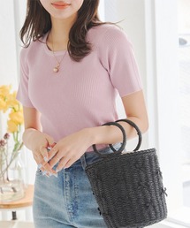 KOBE LETTUCE | 選べるデザイン 半袖ベーシックリブニットトップス(ニット/セーター)