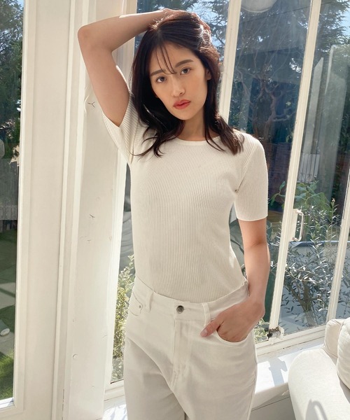 KOBE LETTUCE(コウベレタス)の「選べるデザイン 半袖ベーシックリブニットトップス(ニット/セーター・レディース・その他1/その他2/その他3/ホワイト系その他/ブラック系その他/グレー系その他/グリーン系その他/ブルー系その他/パープル系その他/イエロー系その他/ピンク系その他/ホワイト系その他2/ホワイト系その他3/ブラック系その他2/ブラック系その他3/グレー系その他2/グレー系その他3/グリーン系その他2/グリーン系その他3/ブルー系その他2/ブルー系その他3/ブルー系その他4/ブルー系その他5/ブルー系その他6/パープル系その他2/パープル系その他3/イエロー系その他2/イエロー系その他3/ピンク系その他2/ピンク系その他3/ピンク系その他4/ブラック系その他4/ホワイト系その他4/パープル系その他4/その他4/ネイビー/グリーン系その他6/イエロー系その他6/グリーン/マスタード/グリーン系その他4/イエロー系その他4/グリーン系その他5/イエロー系その他5/グレー系その他4/ホワイト系その他5/ラベンダー/ブルー系その他7/その他5/ホワイト系その他6/グレー系その他5/パープル系その他5/その他15/ブラック系その他5/その他7/その他18/その他9/その他10/オレンジ系その他3/オレンジ系その他4/ライトグレー/ブラック/オレンジ/ブラウン系その他4/その他6/モカ/オレンジ系その他/ブラウン系その他/ブラウン系その他3/ホワイト系その他7/ピンク系その他5/ライトカーキ/ブラウン/その他19/ピンク系その他6/グリーン系その他7/ブラウン系その他2/その他20/ピンク系その他7/その他23/ブラウン系その他5/その他21/その他22/ブラウン系その他6/その他25/その他26/その他27/レッド系その他/ボルドー/レッド系その他2/レッド系その他3/ブラウン系その他7/その他28/その他29/その他30/その他31/ベージュ系その他3/ミント/ピンク/ベージュ系その他/ベージュ系その他2/その他32/その他33/グレイッシュベージュ/その他14/その他12/その他13/その他11/その他/その他17/その他16/ライトピンク/ブラウン系2/ブラック系2/ブラック系1/サックスブルー/ホワイト系1/サックスブルー系2/イエロー系その他7/ネイビー系/ネイビー系3/サックスブルー系/ホワイト系/イエロー/ネイビー系1/ブラウン系3/サックスブルー系1/ホワイト系2/ブラウン系1/ブラック系/ブラック系3/ネイビー系2/ブラウン系/ホワイト/ブラック系4/ホワイト系4/ピンク系/ブルー系2/ホワイト系3/ベージュ系/ブルー系1/ピンク系1/ネイビー系4/ライトベージュ/ベージュ系1/ピンク系2/サーモンピンク/ブルー系3/サックスブルー系3/ブルー系/ベージュ系2/グリーン系2/ブラウン系4/ブラウン系6/ブラウン系5/グリーン系/ピンク系4/ピンク系6/グリーン系1/ピンク系3/グリーン系3/ピンク系5/ブラウン系7/ブラック系5/ブルー系6/ネイビー系5/ホワイト系6/ホワイト系5/ブルー系7/ブルー系4/オリーブ系/ベビーピンク/ピンク系9/オリーブ系3/ピンク系8/オリーブ系2/ブルー系5/ピンク系7/オリーブ系1/パープル系3/パープル系2/その他34/その他35/ホワイト系7/グレー/グレー系1/グリーン系5/グリーン系6/グリーン系4/ブラウン系8/グレー系2/グレー系3/ワインレッド/レッド系2/レッド系1/レッド系・1/5/2/FREE/3/4/6/7)」の8枚目の写真