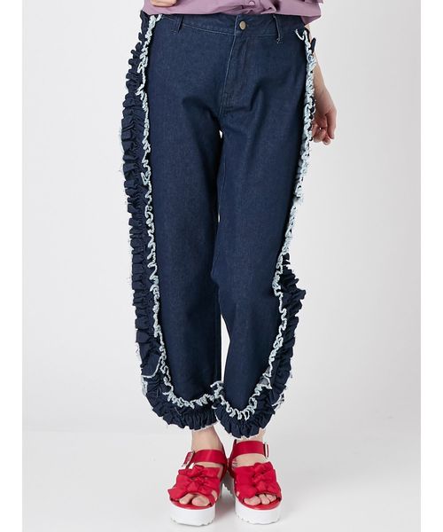 merry jenny（メリージェニー）の「フリンジフリルデニム（その他パンツ・レディース・インディゴブルー/ブルー・SMALL/MEDIUM）」の13枚目の写真
