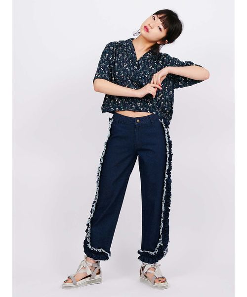 merry jenny（メリージェニー）の「フリンジフリルデニム（その他パンツ・レディース・インディゴブルー/ブルー・SMALL/MEDIUM）」の14枚目の写真
