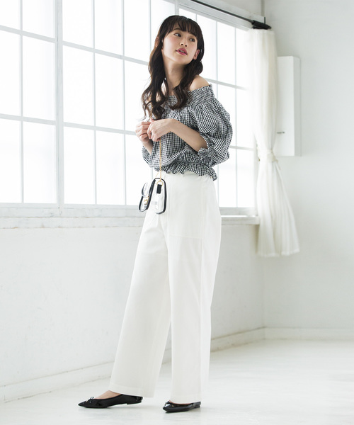 WEGO（ウィゴー）の「WEGO/チノベイカーワイドパンツ（チノパンツ・レディース・カーキ/ホワイト/ベージュ・MEDIUM/SMALL/LARGE）」の12枚目の写真