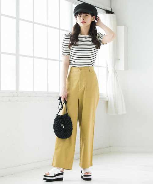 WEGO（ウィゴー）の「WEGO/チノベイカーワイドパンツ（チノパンツ・レディース・カーキ/ホワイト/ベージュ・MEDIUM/SMALL/LARGE）」の14枚目の写真