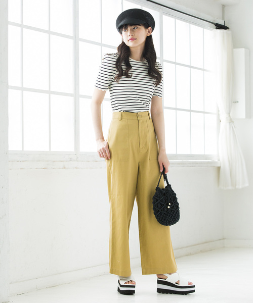 WEGO（ウィゴー）の「WEGO/チノベイカーワイドパンツ（チノパンツ・レディース・カーキ/ホワイト/ベージュ・MEDIUM/SMALL/LARGE）」の16枚目の写真