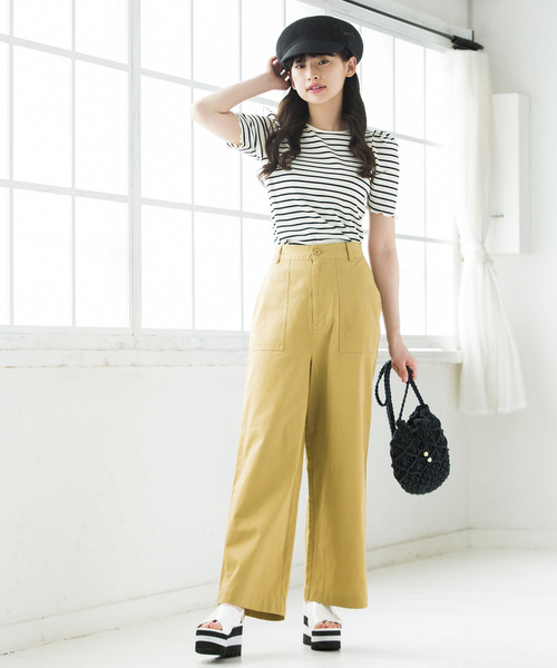 WEGO（ウィゴー）の「WEGO/チノベイカーワイドパンツ（チノパンツ・レディース・カーキ/ホワイト/ベージュ・MEDIUM/SMALL/LARGE）」の17枚目の写真