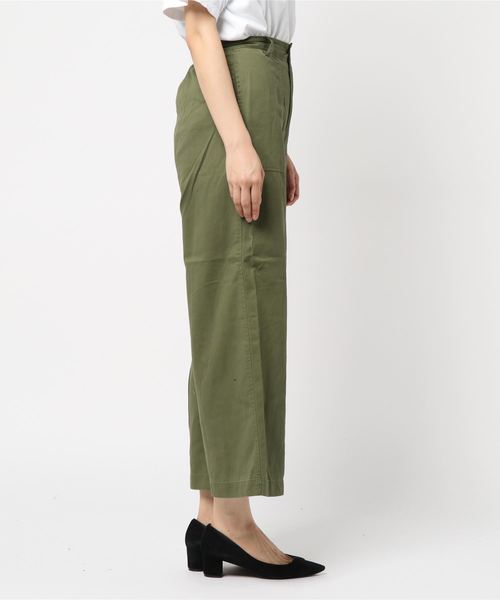 WEGO（ウィゴー）の「WEGO/チノベイカーワイドパンツ（チノパンツ・レディース・カーキ/ホワイト/ベージュ・MEDIUM/SMALL/LARGE）」の4枚目の写真