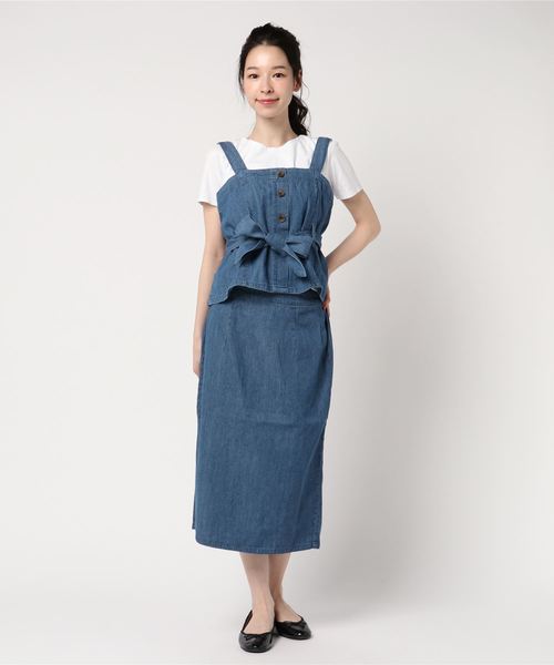 VENCEEXCHANGE（ヴァンスエクスチェンジ）の「ビスチェ付きセットアップ（ワンピース・レディース・ブラック/ブルー・M/L）」の6枚目の写真