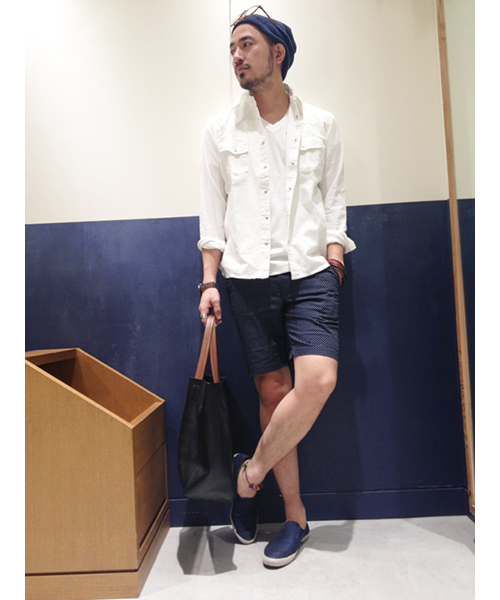 CIAOPANIC TYPY(チャオパニックティピー)の「総柄ショートパンツ(その他パンツ・メンズ・アイボリー/ホワイト/ストライプ/その他/ネイビー/ダークブルー・MEDIUM/LARGE)」の16枚目の写真