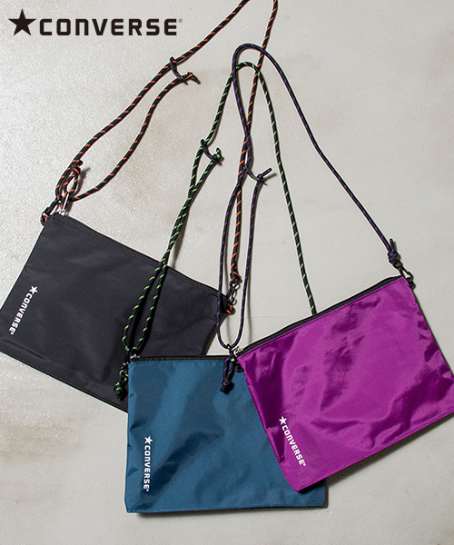 CONVERSE（コンバース）の「【CONVERSE】PACKABLE SACOCHE/サコッシュ/ショルダーバッグ/カバン/コンバース（ショルダーバッグ・レディース・ネイビー/パープル/ブラック・FREE）」の2枚目の写真