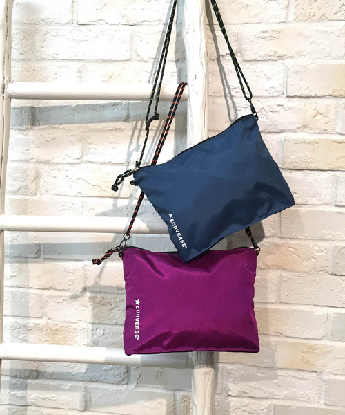 CONVERSE（コンバース）の「【CONVERSE】PACKABLE SACOCHE/サコッシュ/ショルダーバッグ/カバン/コンバース（ショルダーバッグ・レディース・ネイビー/パープル/ブラック・FREE）」の4枚目の写真