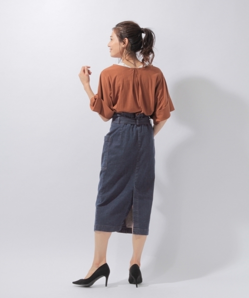 laboratory work（ラボラトリーワーク）の「ベルト付きデニムタイトスカート（スカート・レディース・ブラック/ブルー・MEDIUM）」の5枚目の写真