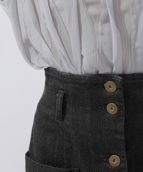 laboratory work（ラボラトリーワーク）の「ベルト付きデニムタイトスカート（スカート・レディース・ブラック/ブルー・MEDIUM）」の10枚目の写真