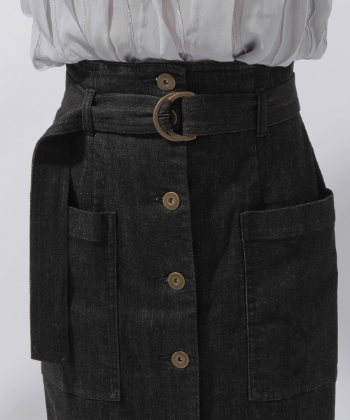 laboratory work（ラボラトリーワーク）の「ベルト付きデニムタイトスカート（スカート・レディース・ブラック/ブルー・MEDIUM）」の11枚目の写真