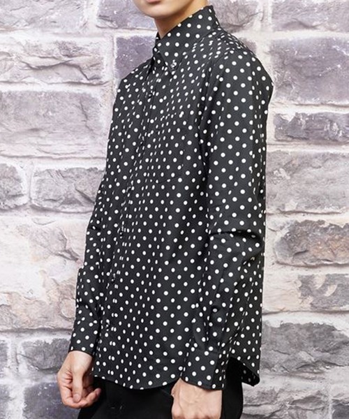 Burner（バーナー）の「【garsonwave】日本製ドットプリントボタンダウン長袖シャツ（シャツ/ブラウス・メンズ・ホワイト系その他/ブルー系その他/ホワイト系その他2/ブルー系その他2/ブラック系その他/ブラック系その他2・LL/L/M）」の3枚目の写真