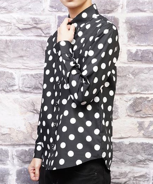 Burner（バーナー）の「【garsonwave】日本製ドットプリントボタンダウン長袖シャツ（シャツ/ブラウス・メンズ・ホワイト系その他/ブルー系その他/ホワイト系その他2/ブルー系その他2/ブラック系その他/ブラック系その他2・LL/L/M）」の4枚目の写真