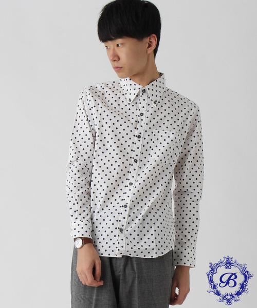 Burner（バーナー）の「【garsonwave】日本製ドットプリントボタンダウン長袖シャツ（シャツ/ブラウス・メンズ・ホワイト系その他/ブルー系その他/ホワイト系その他2/ブルー系その他2/ブラック系その他/ブラック系その他2・LL/L/M）」の11枚目の写真