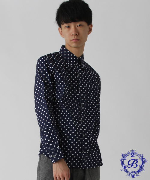 Burner（バーナー）の「【garsonwave】日本製ドットプリントボタンダウン長袖シャツ（シャツ/ブラウス・メンズ・ホワイト系その他/ブルー系その他/ホワイト系その他2/ブルー系その他2/ブラック系その他/ブラック系その他2・LL/L/M）」の9枚目の写真