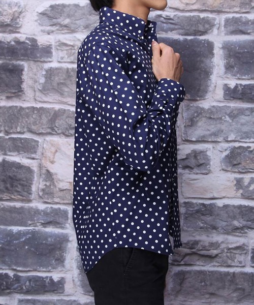 Burner（バーナー）の「【garsonwave】日本製ドットプリントボタンダウン長袖シャツ（シャツ/ブラウス・メンズ・ホワイト系その他/ブルー系その他/ホワイト系その他2/ブルー系その他2/ブラック系その他/ブラック系その他2・LL/L/M）」の16枚目の写真