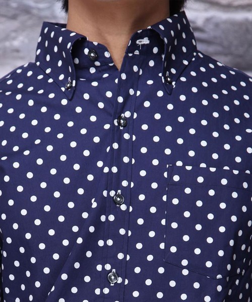 Burner（バーナー）の「【garsonwave】日本製ドットプリントボタンダウン長袖シャツ（シャツ/ブラウス・メンズ・ホワイト系その他/ブルー系その他/ホワイト系その他2/ブルー系その他2/ブラック系その他/ブラック系その他2・LL/L/M）」の13枚目の写真
