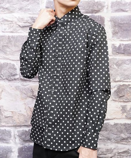 Burner（バーナー）の「【garsonwave】日本製ドットプリントボタンダウン長袖シャツ（シャツ/ブラウス・メンズ・ホワイト系その他/ブルー系その他/ホワイト系その他2/ブルー系その他2/ブラック系その他/ブラック系その他2・LL/L/M）」の21枚目の写真