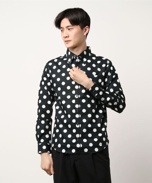 Burner（バーナー）の「【garsonwave】日本製ドットプリントボタンダウン長袖シャツ（シャツ/ブラウス・メンズ・ホワイト系その他/ブルー系その他/ホワイト系その他2/ブルー系その他2/ブラック系その他/ブラック系その他2・LL/L/M）」の8枚目の写真