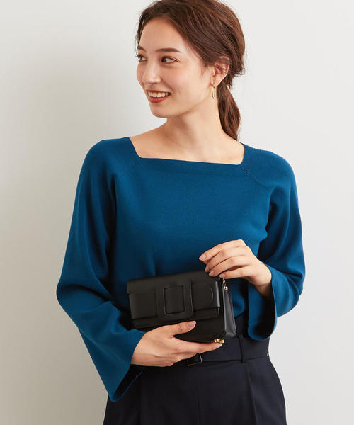 green label relaxing（グリーンレーベルリラクシング）の「○[ア・ラ・マルヴァ]A.la Malva CS バックルクラッチバッグ ◆（クラッチバッグ・レディース・ブラック/パープル/オフホワイト・FREE）」の12枚目の写真