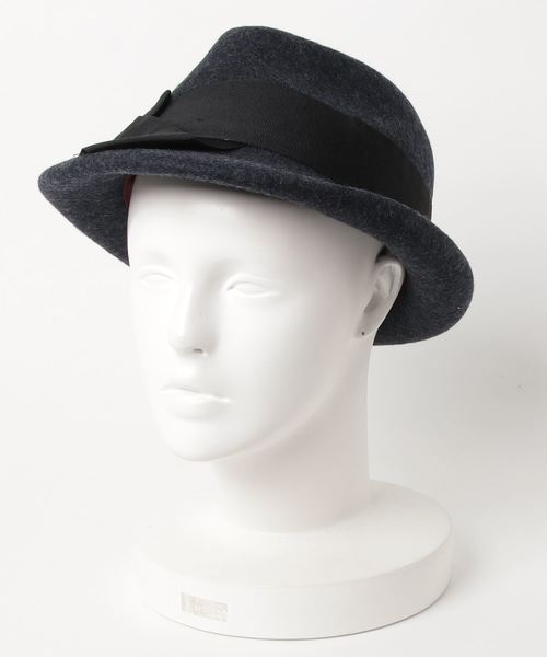 polcadot（ポルカドット）の「ふくれつばリボンフェルト中折れ/小さめサイズ（ハット・レディース・ベージュ/ネイビー/ブラック×ブラック/ブラック×レッド/ワイン・フリー）」の6枚目の写真