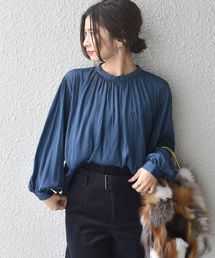 PrimaryNavyLabel:サテンブラウス