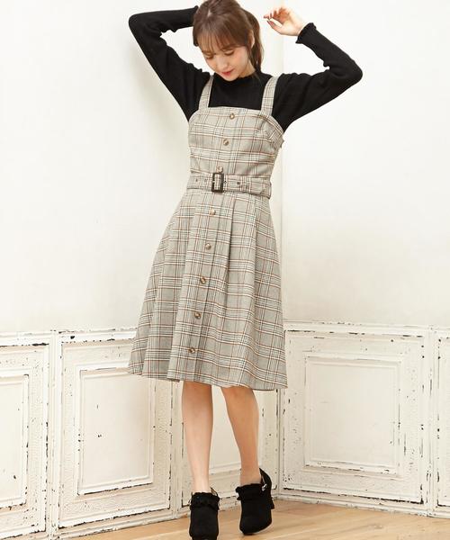Allamanda アラマンダ の グレンチェックジャンスカ ジャンパースカート Wear