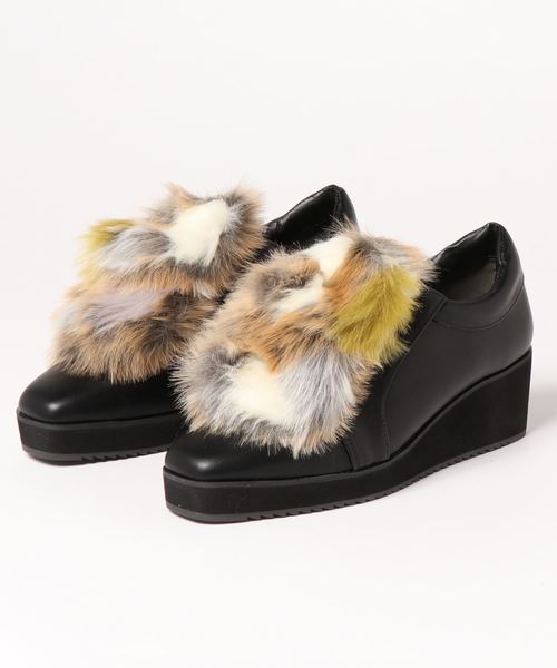 PAGEBOY（ページボーイ）の「ファー厚底スニーカー（スニーカー・レディース・チャコールグレー/ブラック・MEDIUM/LARGE）」の4枚目の写真