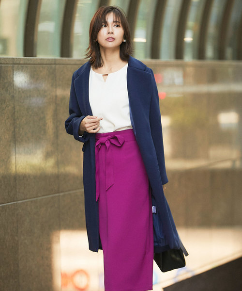 &. NOSTALGIA（アンドドットノスタルジア）の「ウール混チェスターコート（チェスターコート・レディース・ネイビー/ピンク/グリーン系その他・FREE）」の3枚目の写真