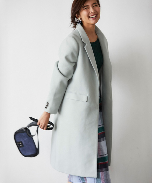 &. NOSTALGIA（アンドドットノスタルジア）の「ウール混チェスターコート（チェスターコート・レディース・ネイビー/ピンク/グリーン系その他・FREE）」の6枚目の写真