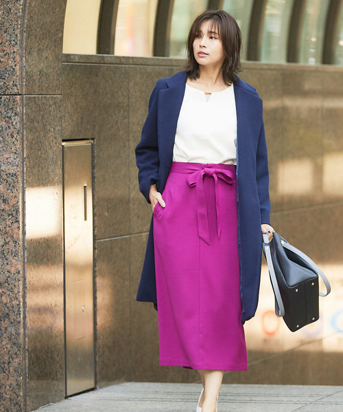 &. NOSTALGIA（アンドドットノスタルジア）の「ウール混チェスターコート（チェスターコート・レディース・ネイビー/ピンク/グリーン系その他・FREE）」の8枚目の写真