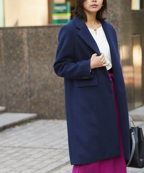 &. NOSTALGIA（アンドドットノスタルジア）の「ウール混チェスターコート（チェスターコート・レディース・ネイビー/ピンク/グリーン系その他・FREE）」の11枚目の写真