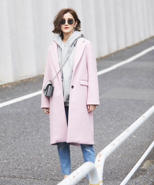 &. NOSTALGIA（アンドドットノスタルジア）の「ウール混チェスターコート（チェスターコート・レディース・ネイビー/ピンク/グリーン系その他・FREE）」の13枚目の写真