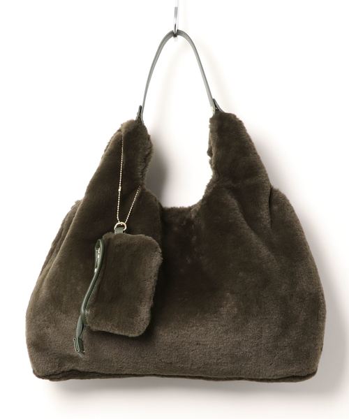 JOINT WORKS（ジョイントワークス）の「ECOファーショッパー（ショルダーバッグ・レディース・ブラック/カーキ/レッド・FREE）」の2枚目の写真