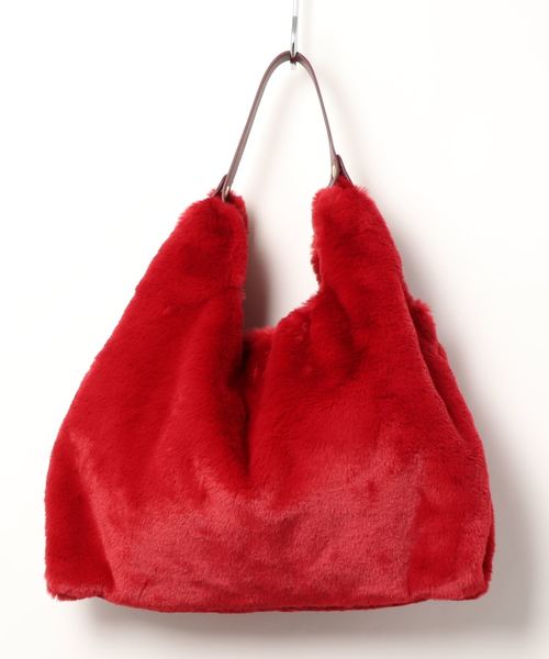 JOINT WORKS（ジョイントワークス）の「ECOファーショッパー（ショルダーバッグ・レディース・ブラック/カーキ/レッド・FREE）」の6枚目の写真