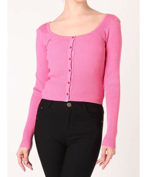 jouetie（ジュエティ）の「リングスナップフィットニット（ニット/セーター・レディース・ブラック/パープル/レッド/ピンク・MEDIUM）」の4枚目の写真