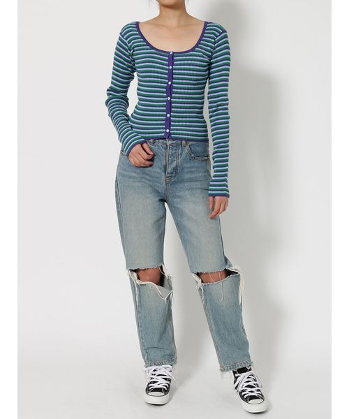 jouetie（ジュエティ）の「リングスナップフィットニット（ニット/セーター・レディース・ブラック/パープル/レッド/ピンク・MEDIUM）」の9枚目の写真