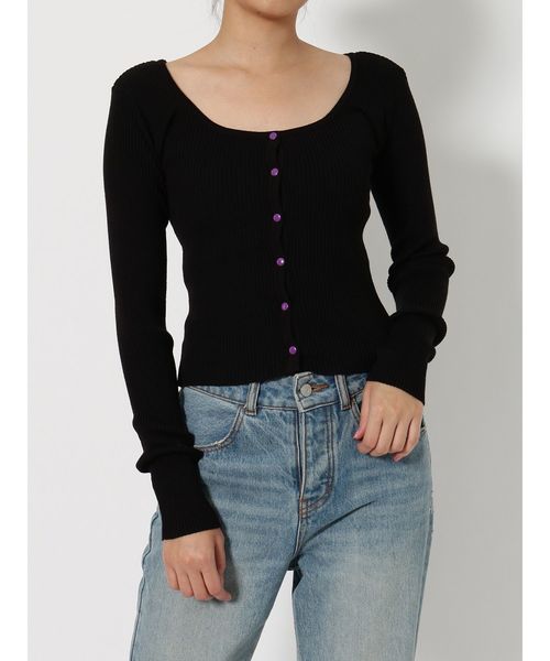 jouetie（ジュエティ）の「リングスナップフィットニット（ニット/セーター・レディース・ブラック/パープル/レッド/ピンク・MEDIUM）」の21枚目の写真