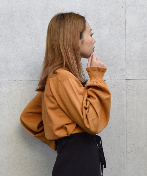 w closet(ダブルクローゼット)の「12Gフリルハイネックプルオーバー(ニット/セーター・レディース・ホワイト/ブラック/パープル/オレンジ/ライトベージュ・FREE)」の11枚目の写真