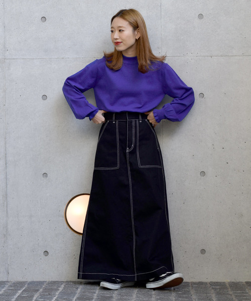 w closet(ダブルクローゼット)の「12Gフリルハイネックプルオーバー(ニット/セーター・レディース・ホワイト/ブラック/パープル/オレンジ/ライトベージュ・FREE)」の18枚目の写真