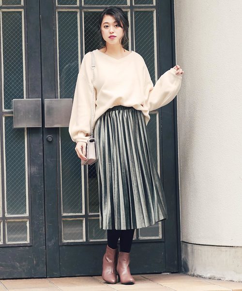 KOBE LETTUCE（コウベレタス）の「起毛ボリュームスリーブVネックトップス＊レディース/プルオーバー[C3603]神戸レタス（その他トップス・レディース・アイボリー/グレー/ネイビー・FREE）」の9枚目の写真