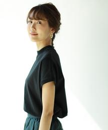 coen | 【WEB限定カラーに新色ブラウン登場】USAコットンハイネックTシャツ(Tシャツ/カットソー)