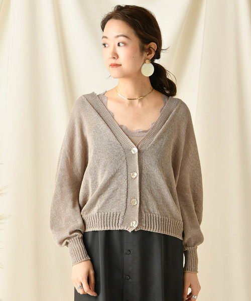 DouDou（ドゥドゥ）の「和紙カーディガン（カーディガン/ボレロ・レディース・ベージュ/ブラウン/ブルー・FREE）」の5枚目の写真