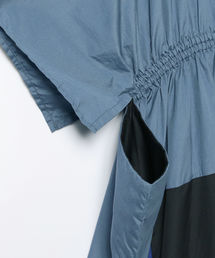 ホームスパンhomspun ギャザーパッチワークスカートキャミワンピース