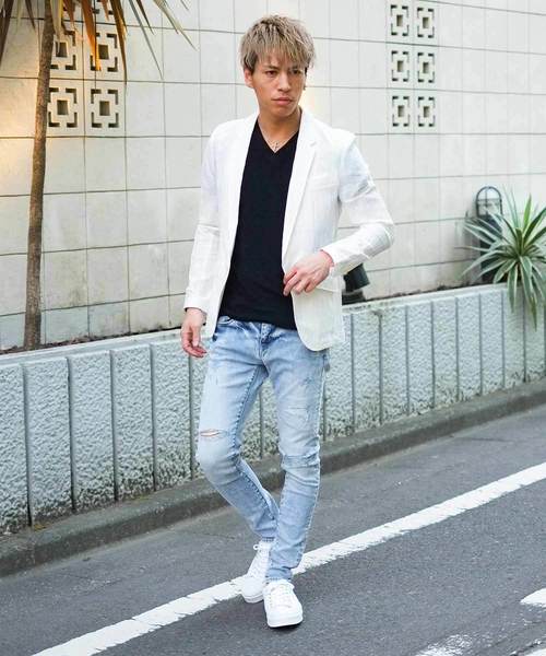 GOSTAR DE FUGA（ゴスタール ジフーガ）の「ワッシャー加工リネンテーラードジャケット（テーラードジャケット・メンズ・ホワイト/ベージュ/ネイビー・M/L/XL）」の4枚目の写真